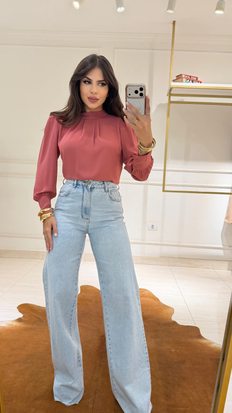 Calça Jeans Wide Leg Clara